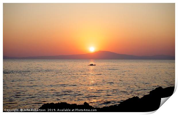 Sunset, Stoupa, Greece Print by John Robertson