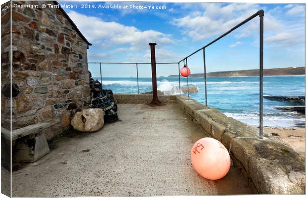 A Winter Day in Sennen Cove Canvas Print by Terri Waters