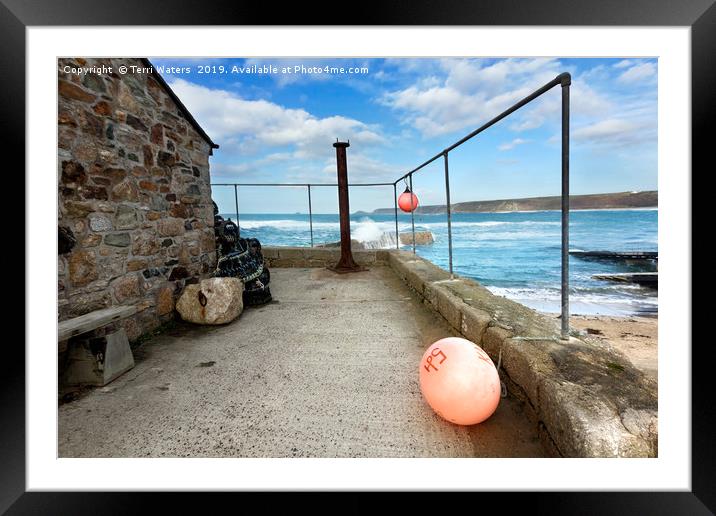 A Winter Day in Sennen Cove Framed Mounted Print by Terri Waters