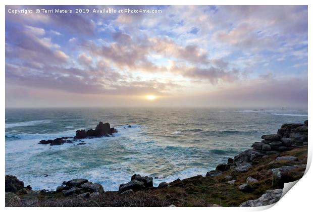 Land's End Winter Sunset Print by Terri Waters
