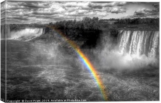 Niagara Waterfall Rainbow Canvas Print by David Pyatt