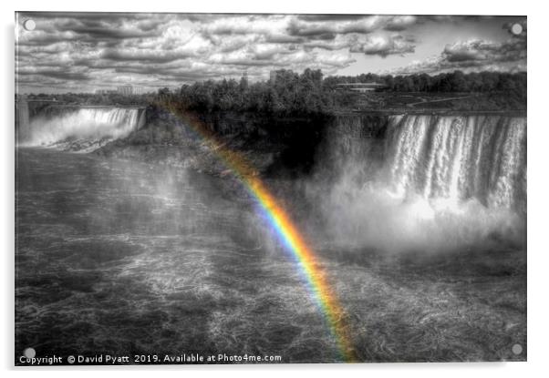 Niagara Waterfall Rainbow Acrylic by David Pyatt