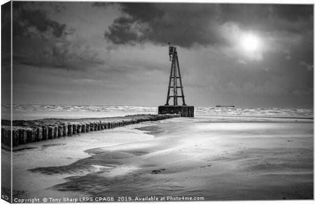 RYE HARBOUR ENTRANCE BY MOONLIGHT Canvas Print by Tony Sharp LRPS CPAGB