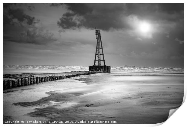 RYE HARBOUR ENTRANCE BY MOONLIGHT Print by Tony Sharp LRPS CPAGB