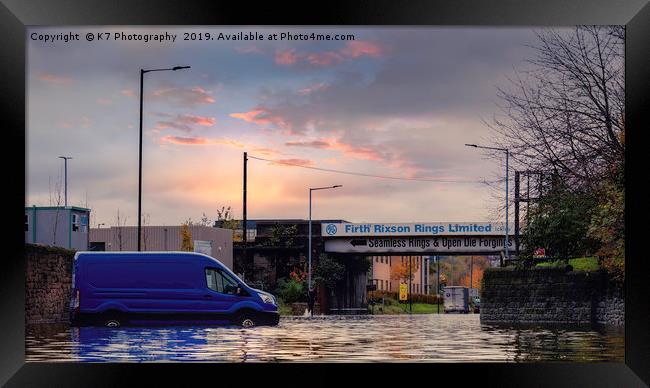 Rotherham Floods in November 2019 Framed Print by K7 Photography