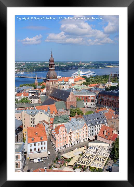 Riga in the Heart of the Baltic Region Framed Mounted Print by Gisela Scheffbuch