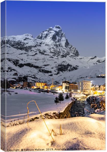 An Evening in Cervinia Canvas Print by Fabrizio Malisan