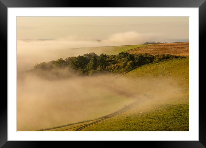 South Downs Mist Framed Mounted Print by Malcolm McHugh