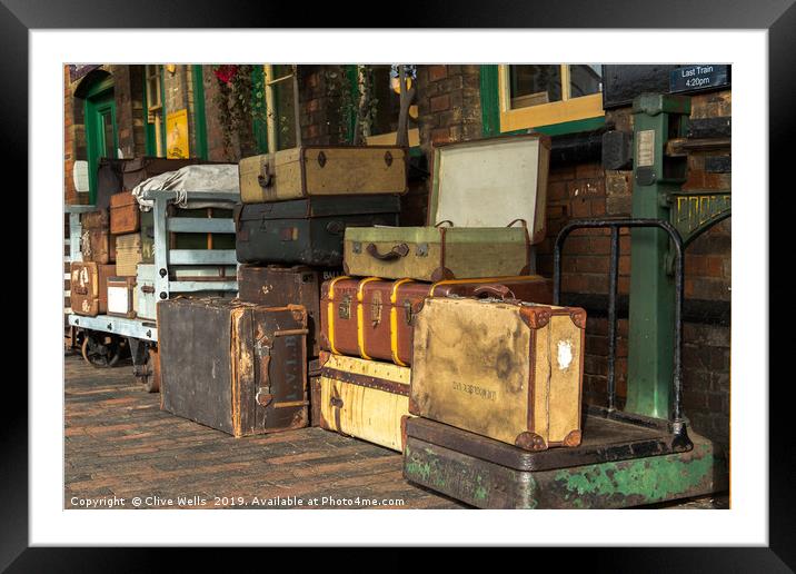 Luggage on Sheringham Station in North Norfolk Framed Mounted Print by Clive Wells