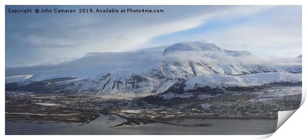 Ben Nevis in Winter. Print by John Cameron