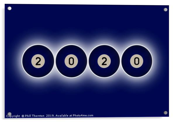 2020 blue balls Acrylic by Phill Thornton