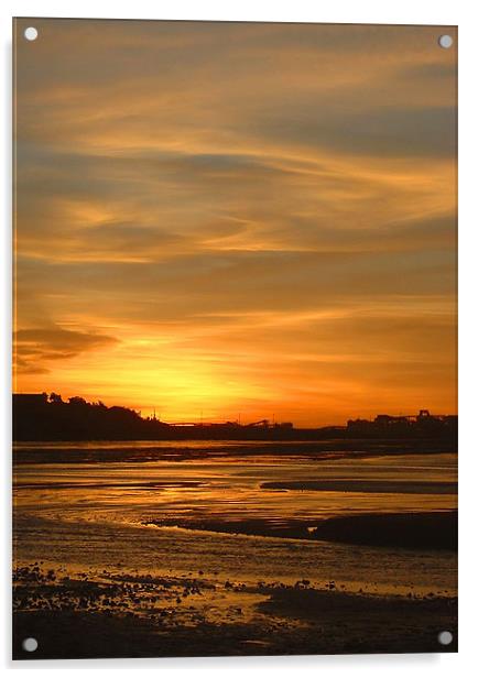 Port Headland Sunset Acrylic by Serena Bowles