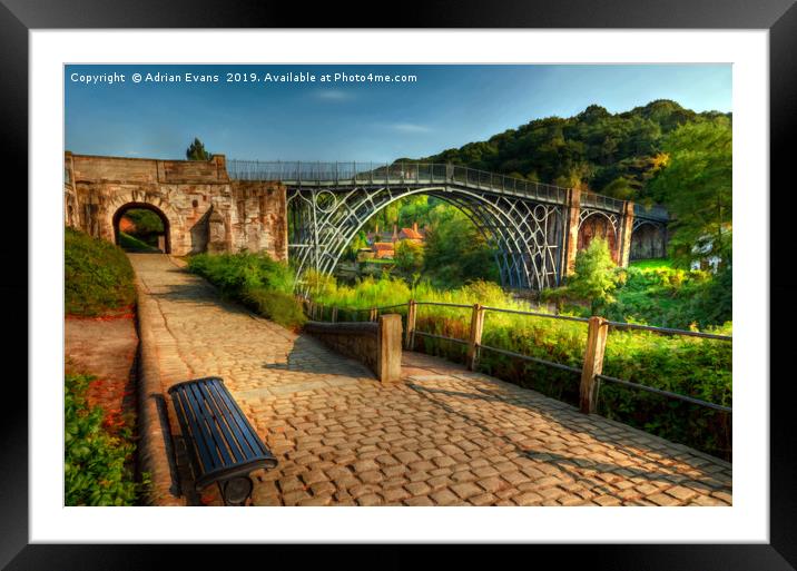 The Iron Bridge Shropshire Framed Mounted Print by Adrian Evans