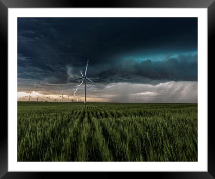 Colorado Windfarm Storm Framed Mounted Print by John Finney