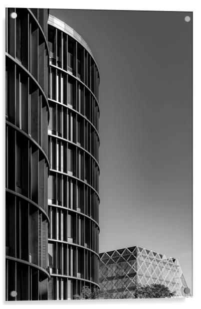 Copenhagen Axel Towers Side On Acrylic by Antony McAulay