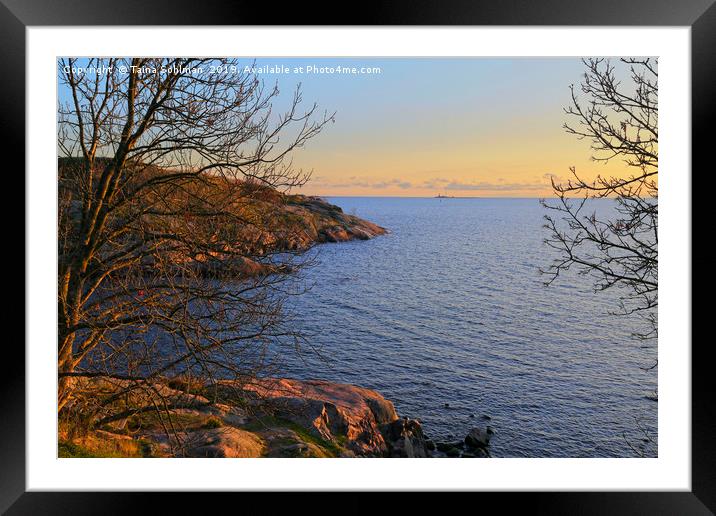 Suomenlinna Seaside at Sunset Framed Mounted Print by Taina Sohlman