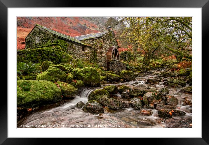 Timeless Old Water Mill Framed Mounted Print by AMANDA AINSLEY