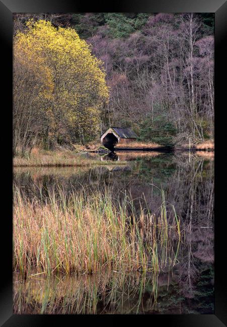 Old Boathouse on Loch Chon, Scotland Framed Print by George Robertson