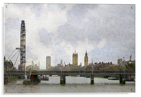 London Skyline Acrylic by Brian Beckett