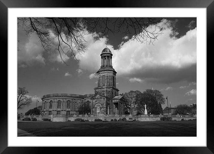 St Chads church BW Framed Mounted Print by David French