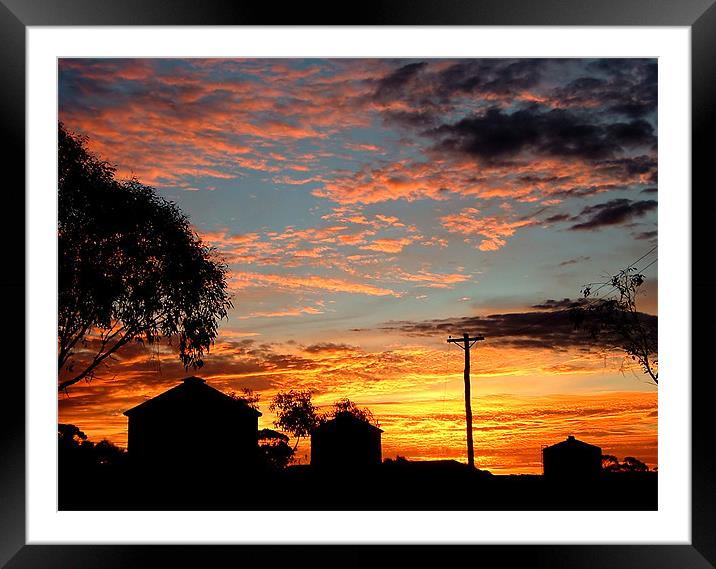 Sunset on the Farm Framed Mounted Print by Serena Bowles