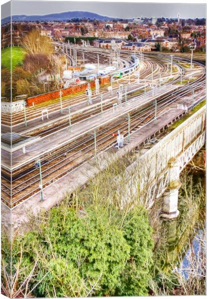 Shrewsbury Station and rail tracks fractals Canvas Print by David French