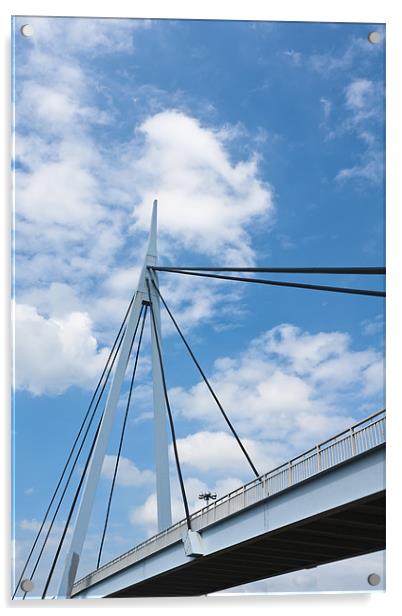 Bridge, Suspension, Footbridge, Dumfries Acrylic by Hugh McKean
