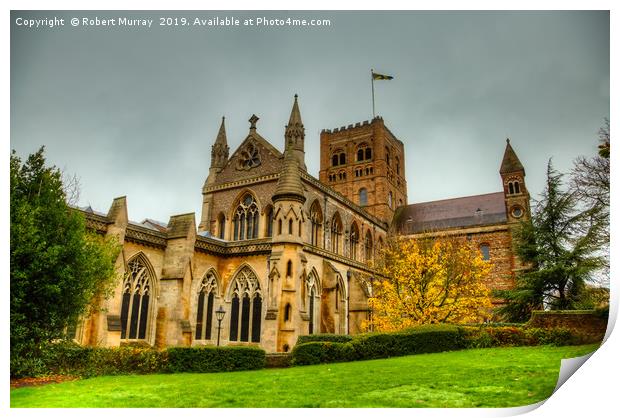 St Albans Cathedral Print by Robert Murray