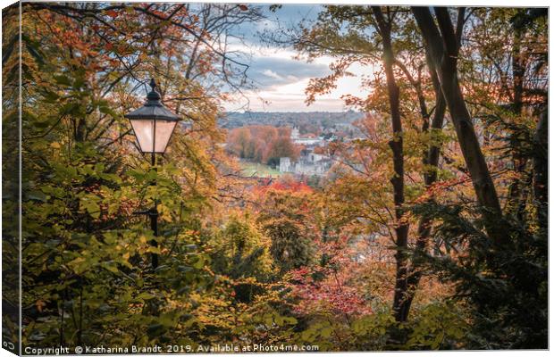 Autumnal view from St Giles Hill in Winchester Canvas Print by KB Photo
