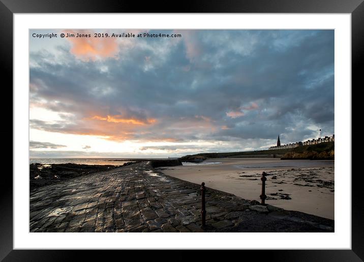 Cullercoats Bay sunrise Framed Mounted Print by Jim Jones