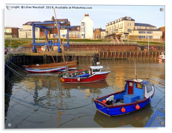 Bridlington Harbour. Acrylic by Lilian Marshall