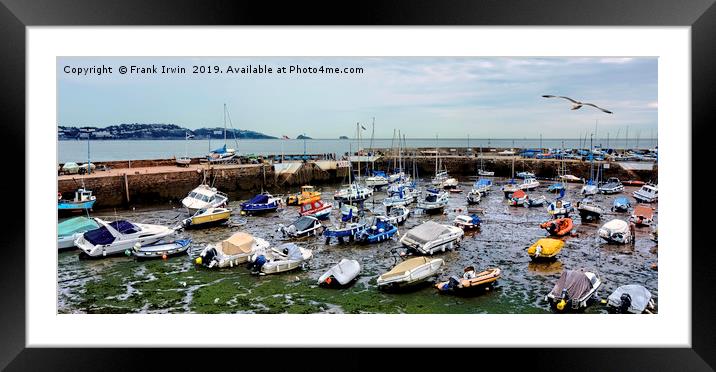 Paignton Harbour - Low Tide.  Framed Mounted Print by Frank Irwin