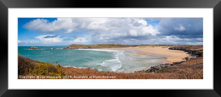 Cantock Beach from West Pentire Cornwall Framed Mounted Print by Ian Woolcock
