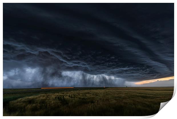 Thunderstorm over kansas Print by John Finney