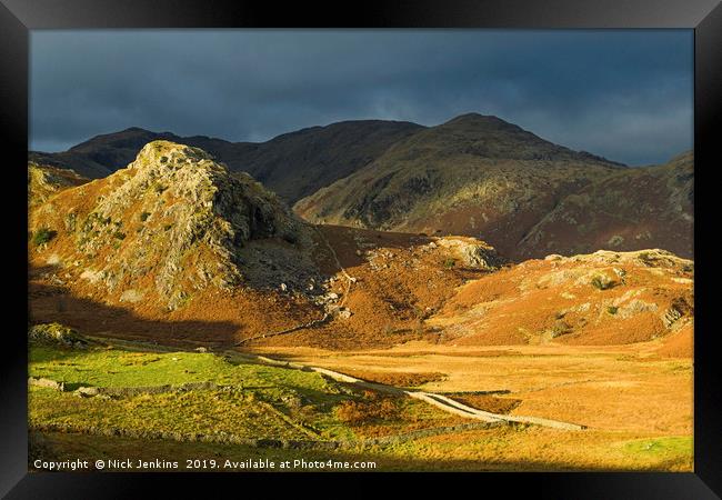 Coniston Fells Autumn Lake District National Park Framed Print by Nick Jenkins