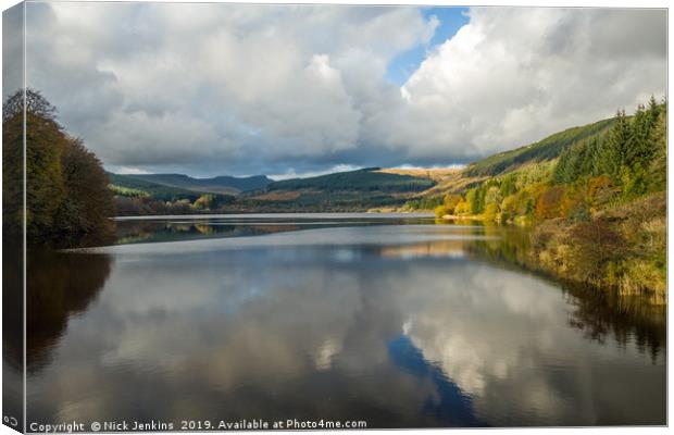 Dolygaer Reservoir in the Brecon Beacons Canvas Print by Nick Jenkins