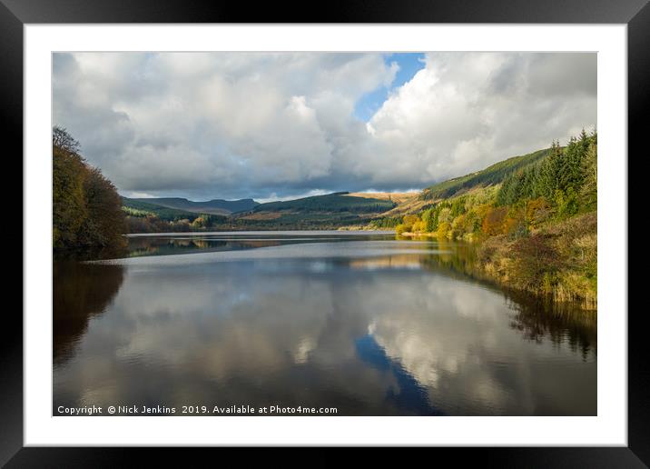 Dolygaer Reservoir in the Brecon Beacons Framed Mounted Print by Nick Jenkins