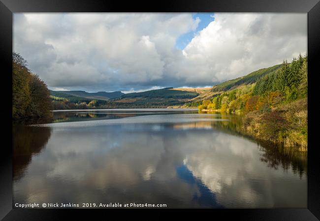Dolygaer Reservoir in the Brecon Beacons Framed Print by Nick Jenkins