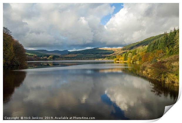 Dolygaer Reservoir in the Brecon Beacons Print by Nick Jenkins