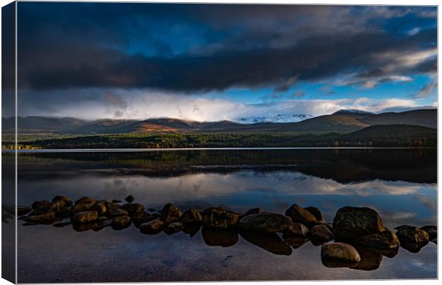 Snow Capped Cairngorms Canvas Print by Alan Sinclair