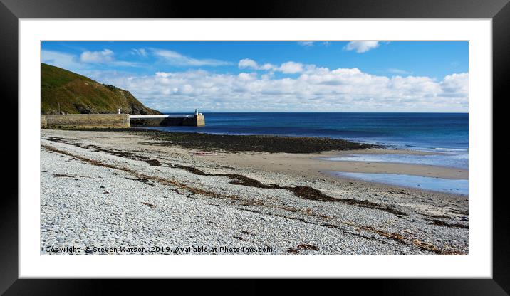 Laxey Beach Framed Mounted Print by Steven Watson