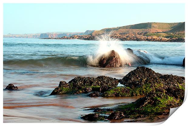 Crashing wave at Coldingham Sands Print by Gavin Liddle