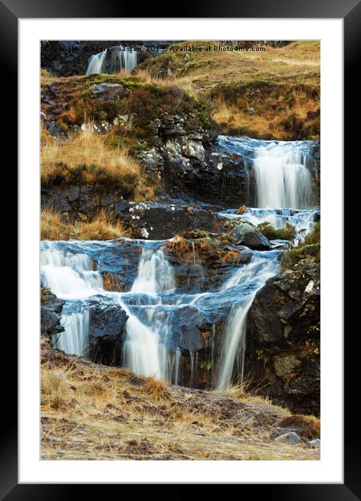 ROCK WATERFALLS  Framed Mounted Print by andrew saxton
