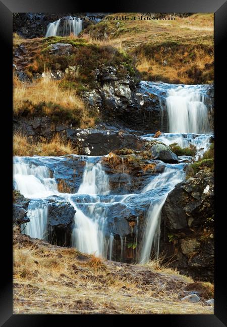 ROCK WATERFALLS  Framed Print by andrew saxton