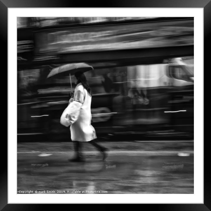 Rainy Day In London Framed Mounted Print by mark Smith