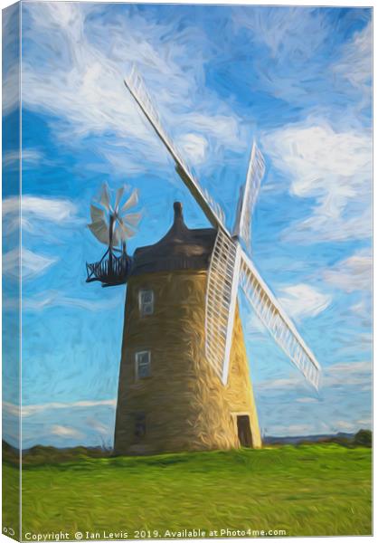 Great Haseley Windmill Impressionist Style Canvas Print by Ian Lewis