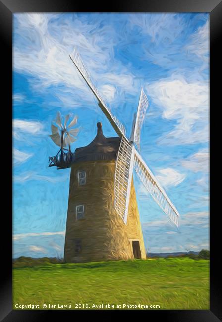 Great Haseley Windmill Impressionist Style Framed Print by Ian Lewis