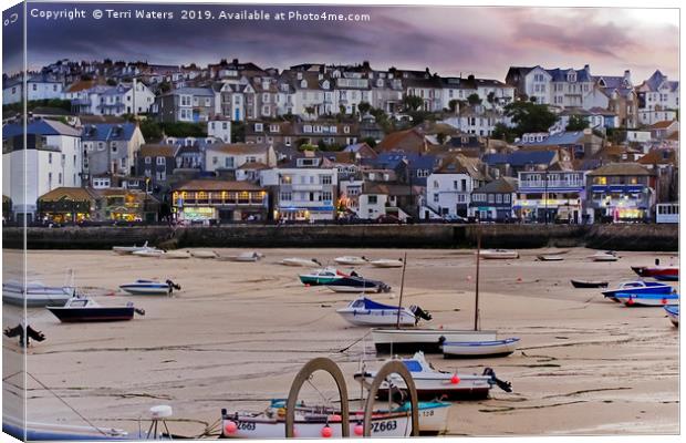 St. Ives At Dusk Canvas Print by Terri Waters