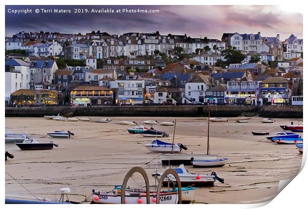 St. Ives At Dusk Print by Terri Waters