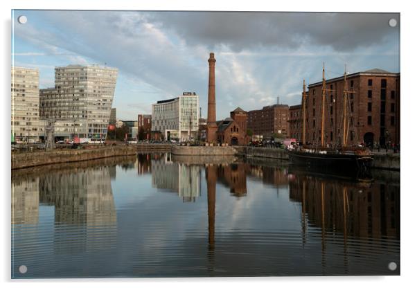 Albert Dock Reflection Acrylic by rawshutterbug 